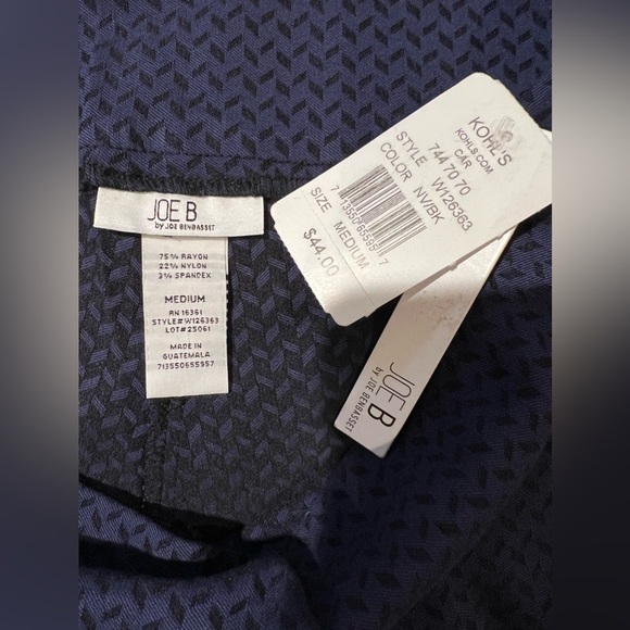 NWT JOE B Women's Dress Pants Dark Blue With Print Size Medium Pull On - Picture 4 of 6
